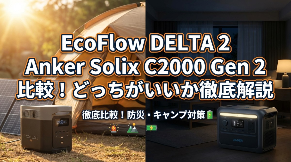 EcoFlow DELTA 2 Anker Solix C2000 Gen 2 比較!どっちがいいか徹底解説
