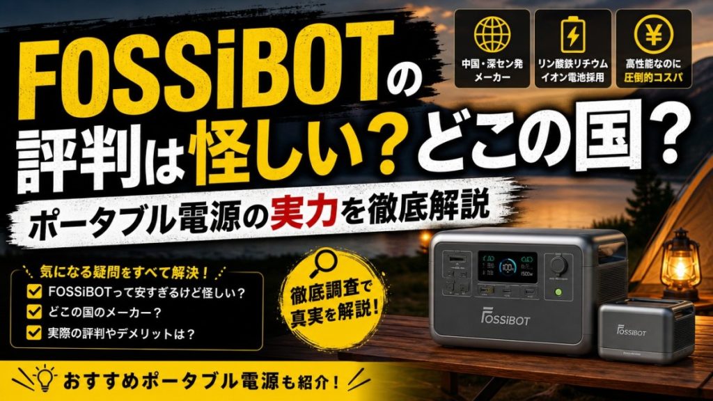 FOSSiBOTの評判は怪しい？どこの国？ポータブル電源の実力を徹底解説