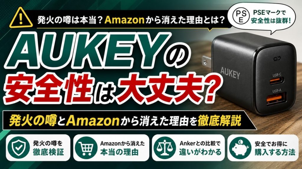 AUKEYの安全性は大丈夫？発火の噂とAmazonから消えた理由を徹底解説