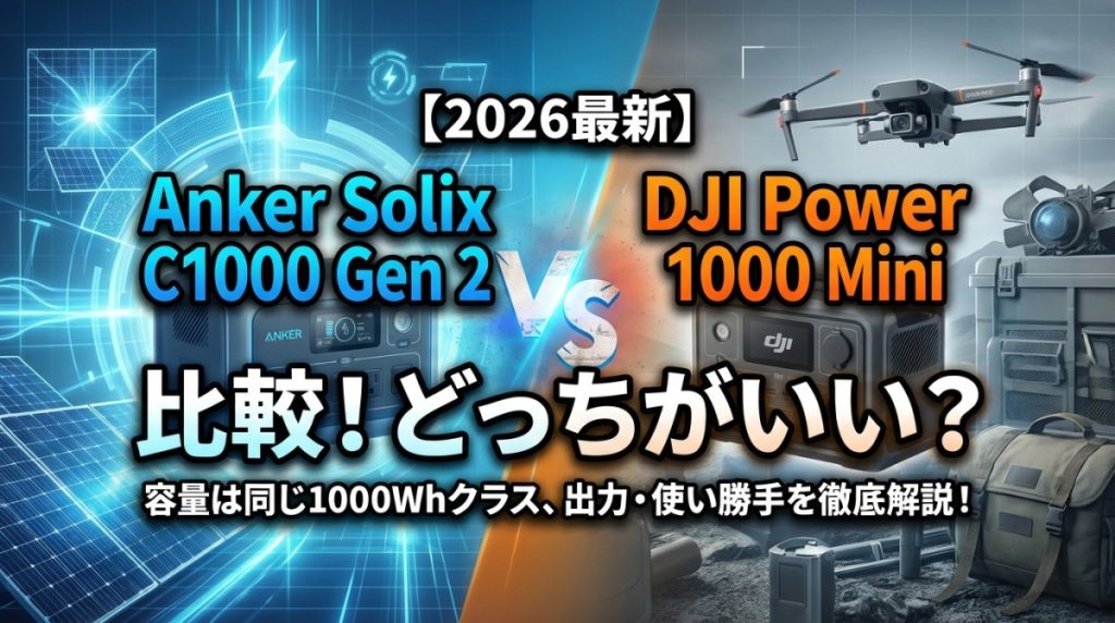 【2026最新】Anker Solix C1000 Gen 2 DJI Power 1000 Mini 比較！どっちがいい？