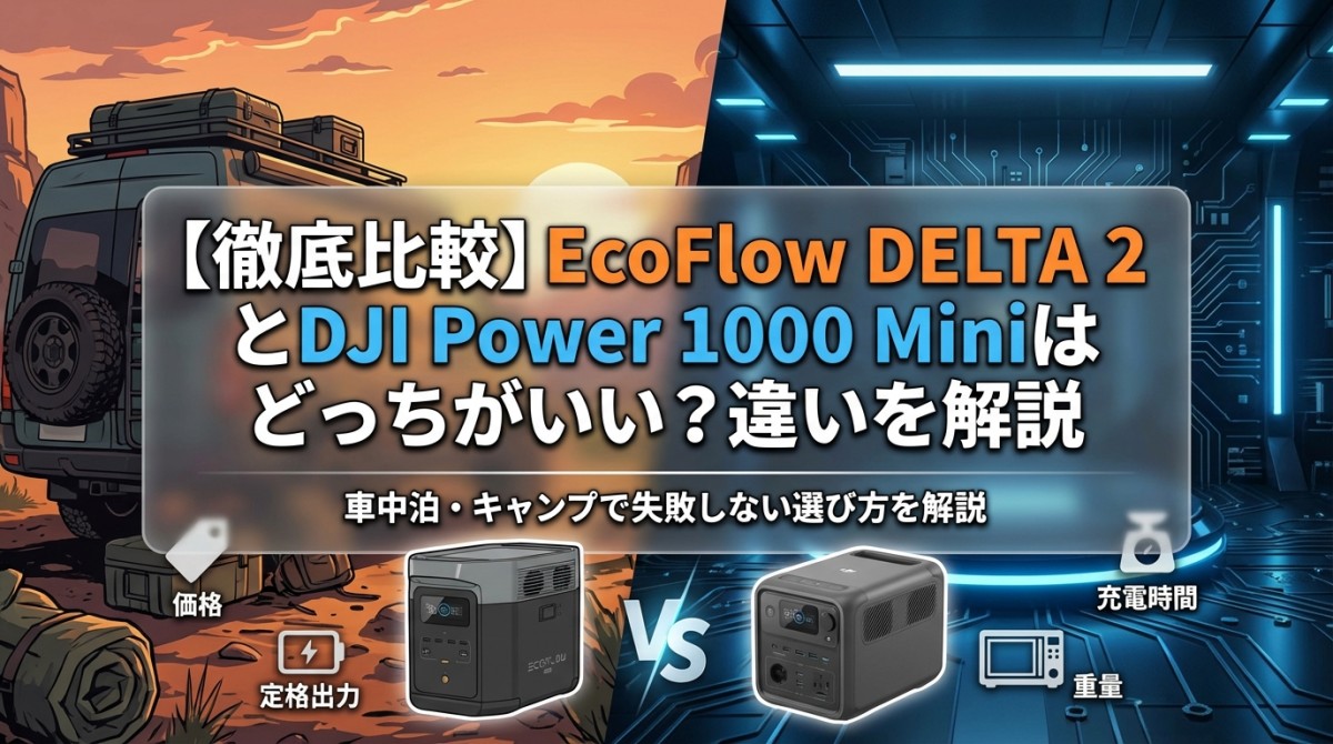 【徹底比較】EcoFlow DELTA 2とDJI Power 1000 Miniはどっちがいい?違いを解説