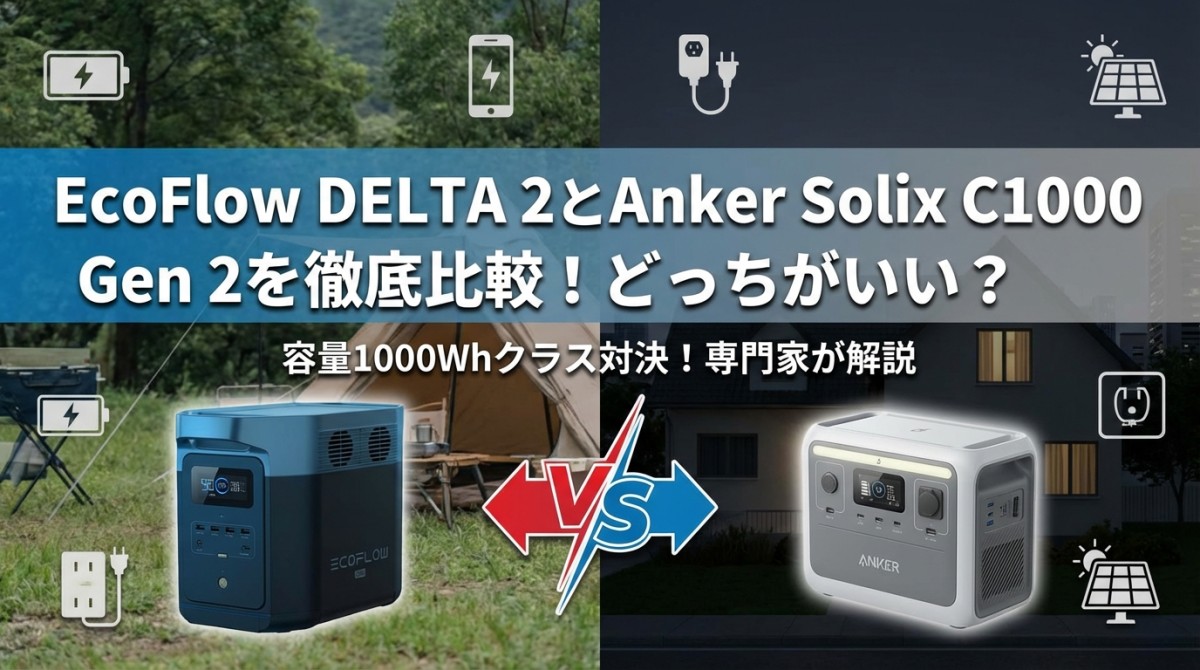 EcoFlow DELTA 2とAnker Solix C1000 Gen 2を徹底比較!どっちがいい?