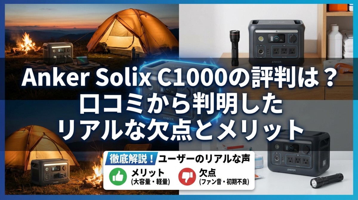 Anker Solix C1000の評判は?口コミから判明したリアルな欠点とメリット