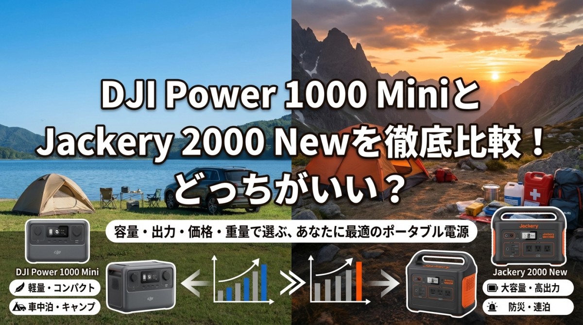 DJI Power 1000 MiniとJackery 2000 Newを徹底比較!どっちがいい?