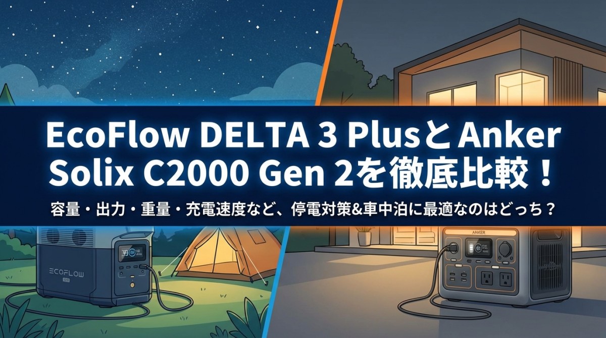 EcoFlow DELTA 3 PlusとAnker Solix C2000 Gen 2を徹底比較!
