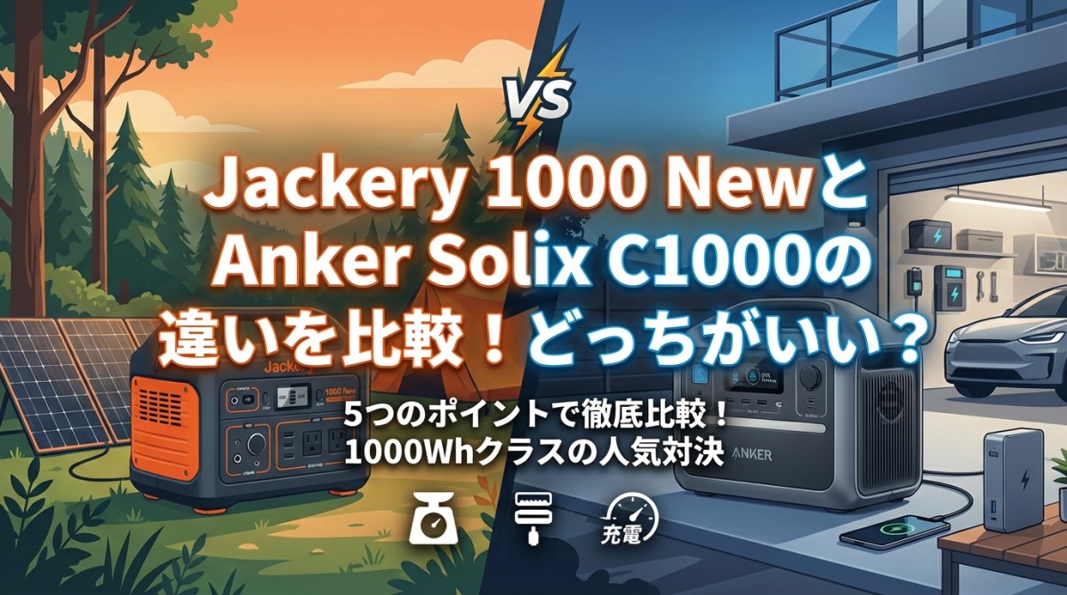 Jackery 1000 NewとAnker Solix C1000の違いを比較!どっちがいい?
