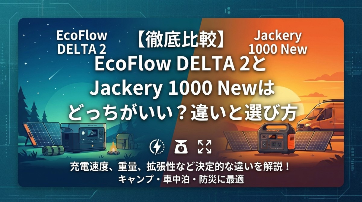 【徹底比較】EcoFlow DELTA 2とJackery 1000 Newはどっちがいい?違いと選び方