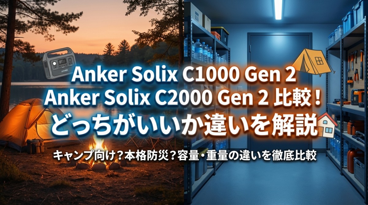 Anker Solix C1000 Gen 2 Anker Solix C2000 Gen 2 比較!どっちがいいか違いを解説