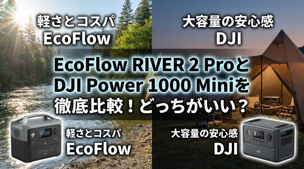 EcoFlow RIVER 2 ProとDJI Power 1000 Miniを徹底比較!どっちがいい?