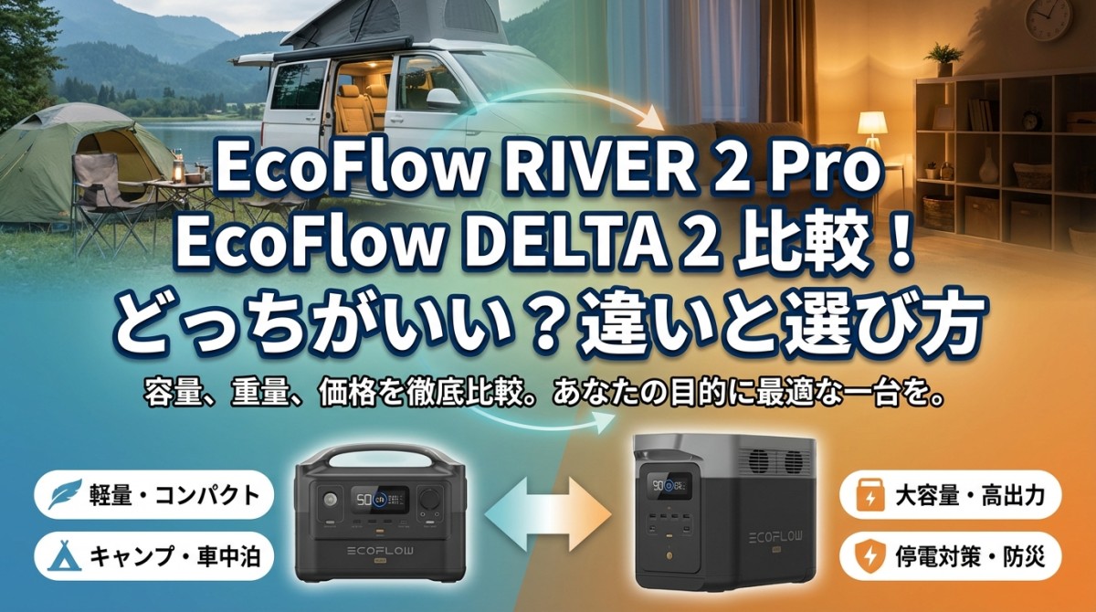 EcoFlow RIVER 2 Pro EcoFlow DELTA 2 比較!どっちがいい?違いと選び方