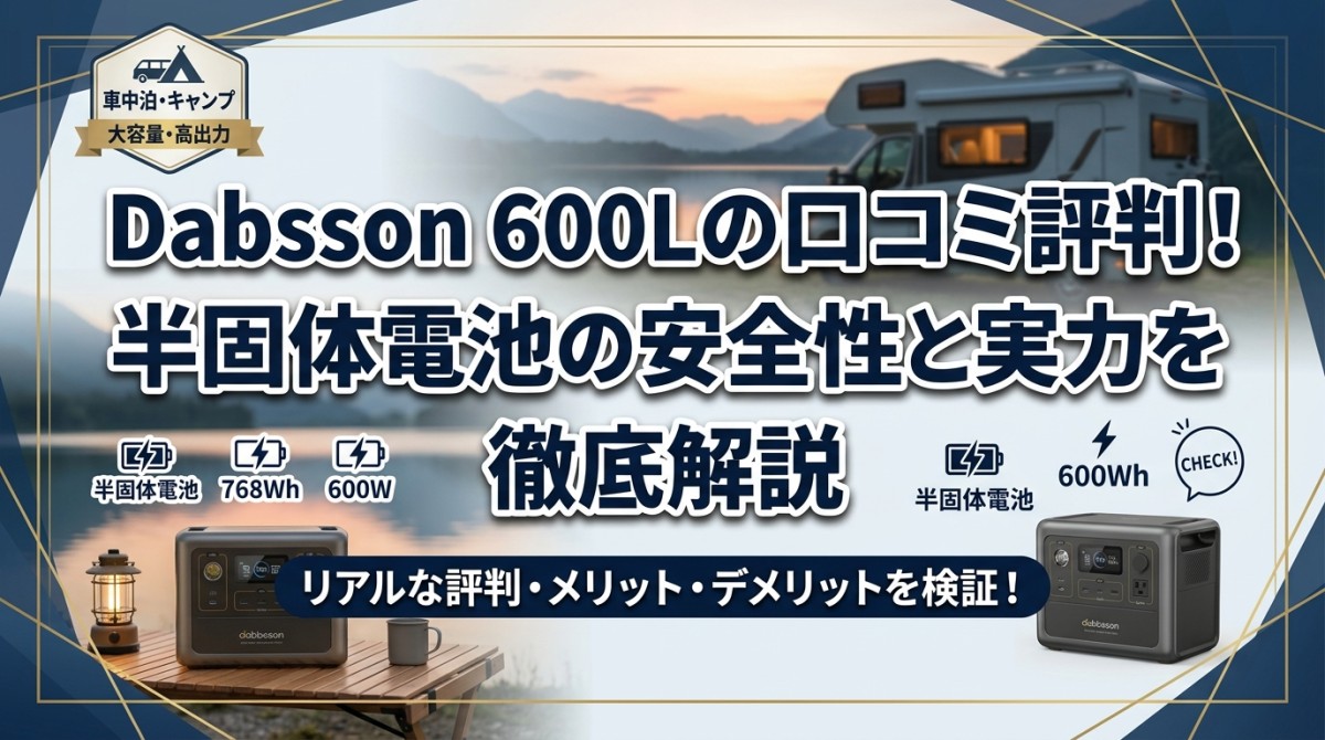 Dabbsson 600Lの口コミ評判!半固体電池の安全性と実力を徹底解説