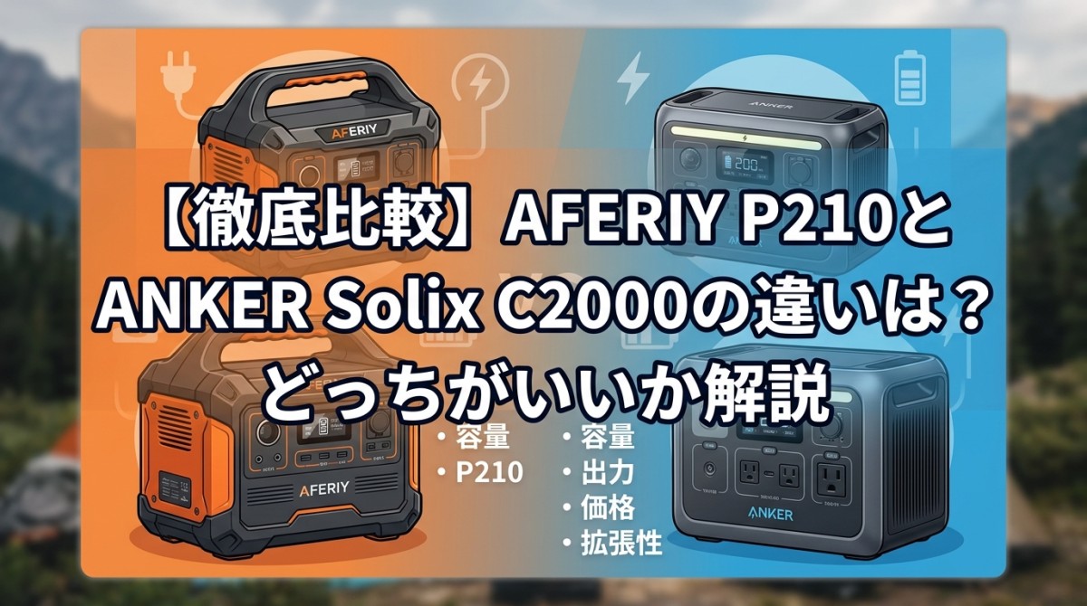 【徹底比較】AFERIY P210とANKER Solix C2000の違いは?どっちがいいか解説